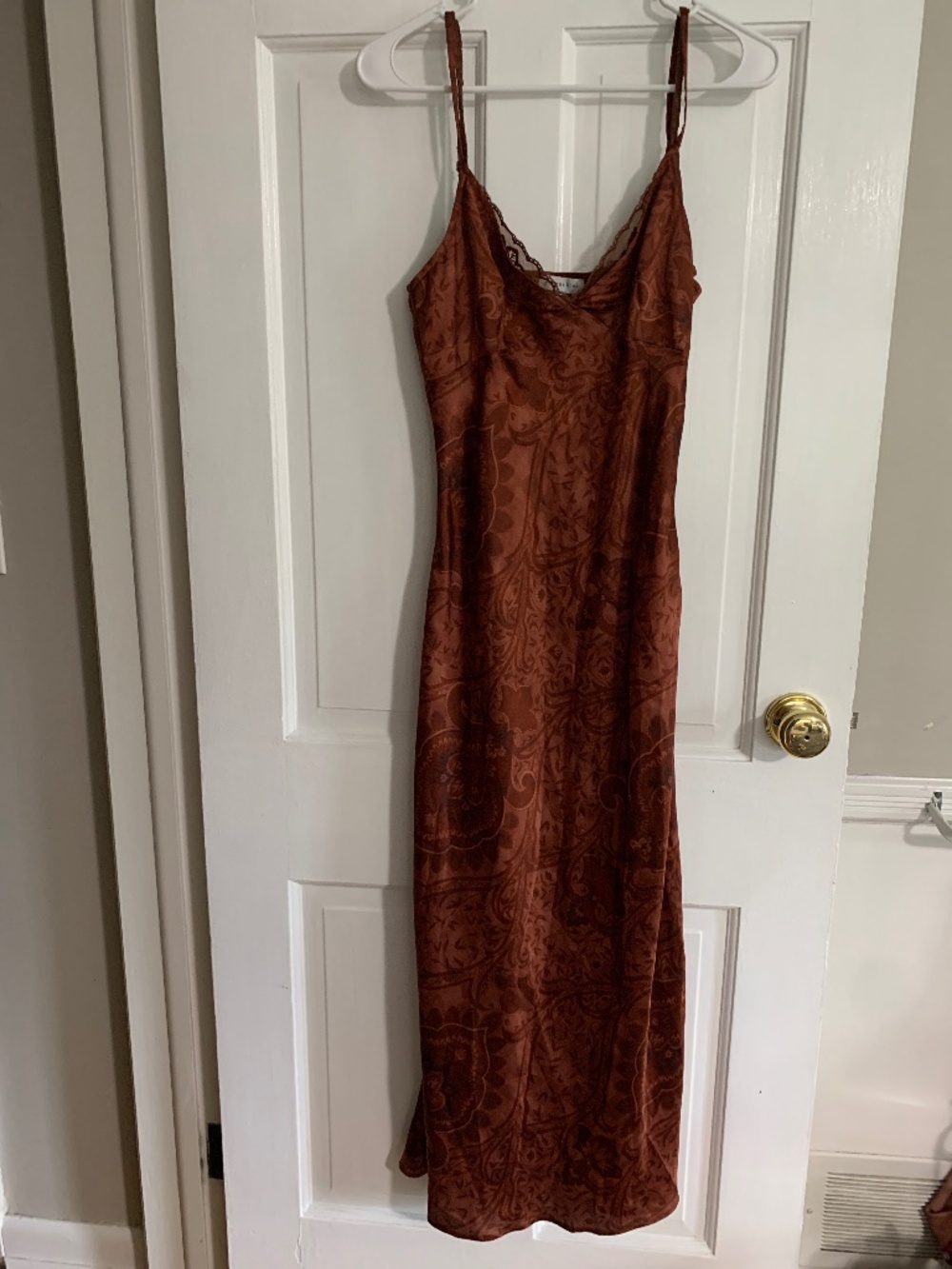 Gianni Bini x DANNIJO Colette Lace Trim V-Neck Sleeveless Maxi Slip Dress